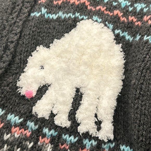 Hand knit Polar Bear Cardigan - Picture 2 of 12